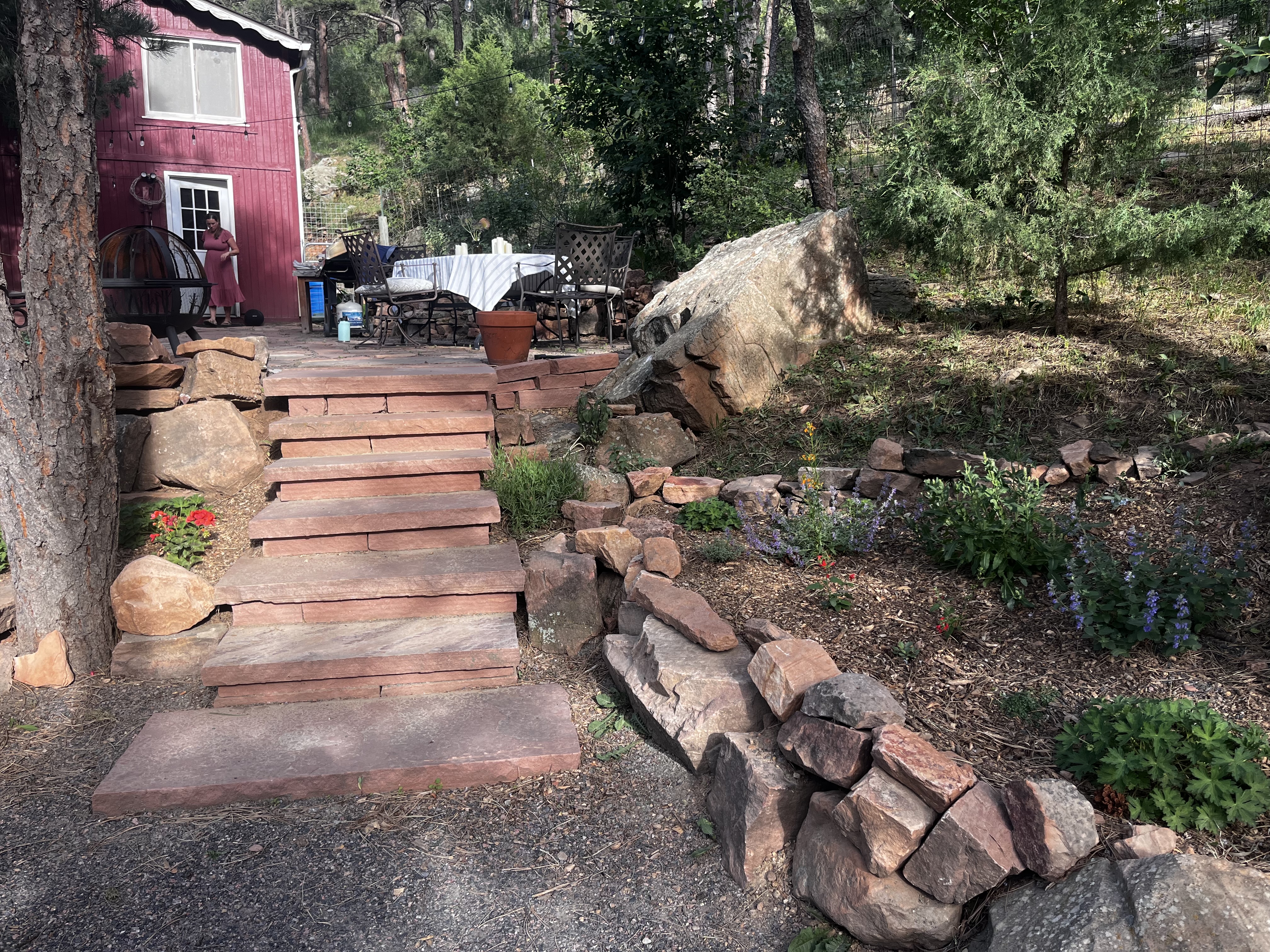 Natural stone steps