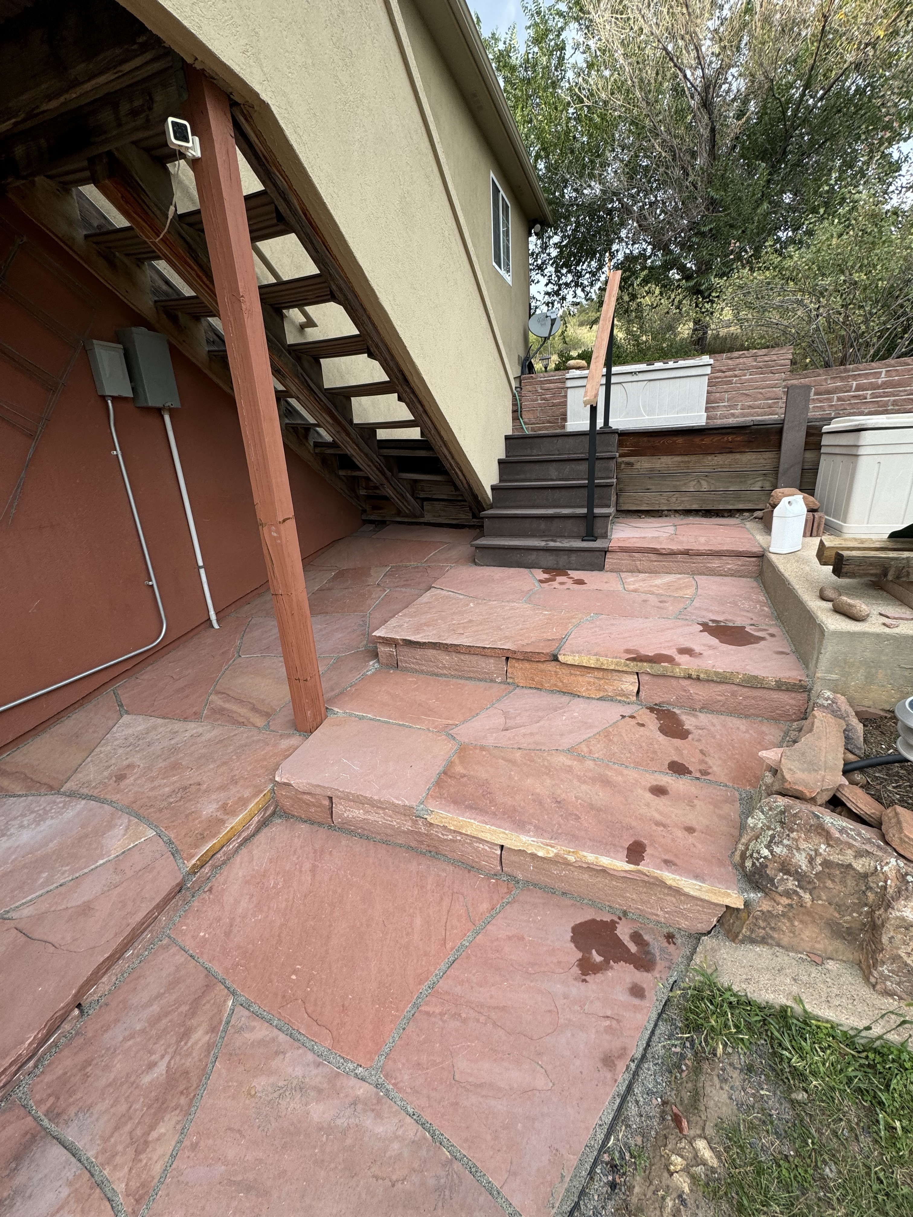 Wildfire mitigation flagstone steps