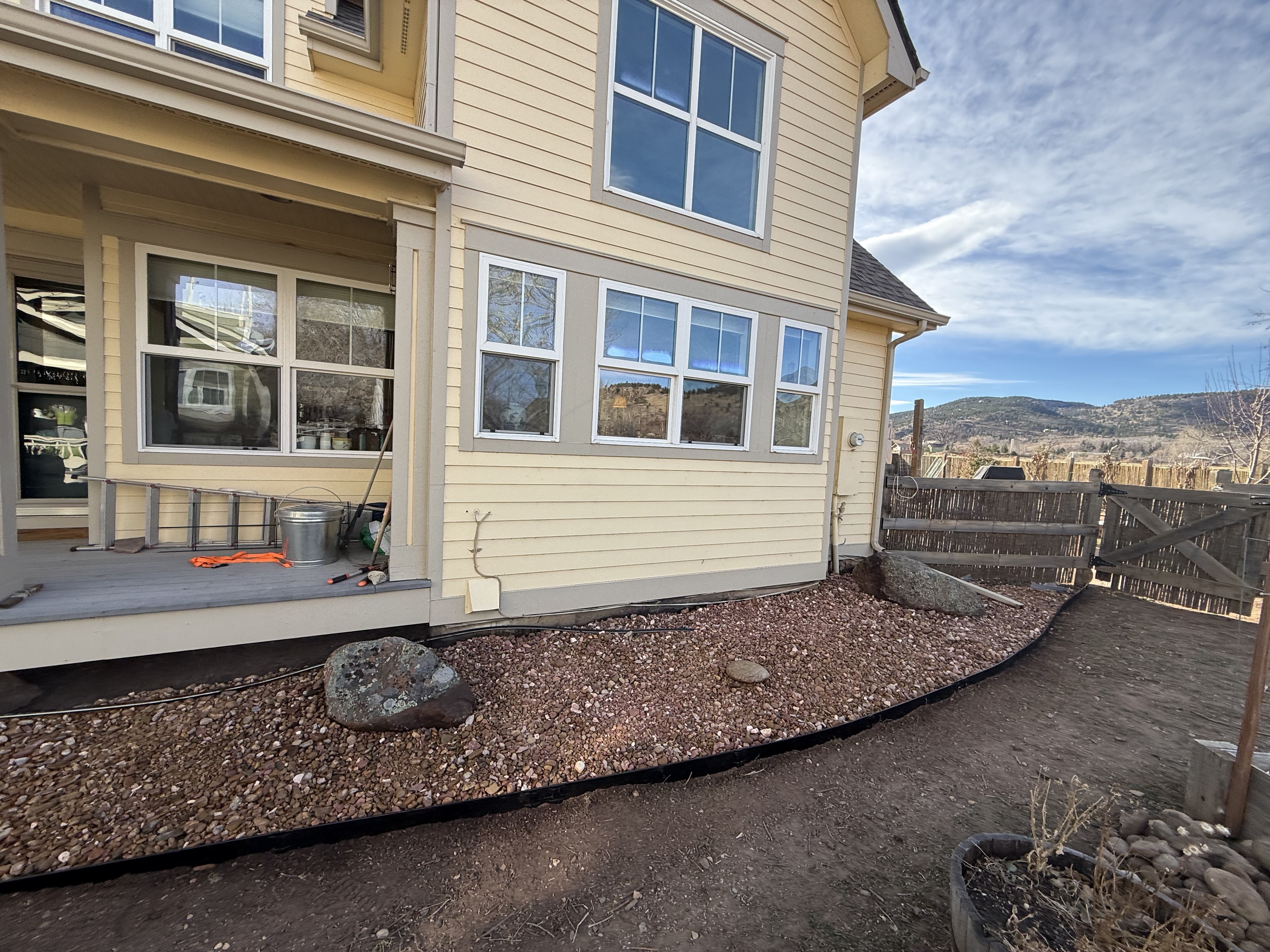 Wildfire mitigation paver patio